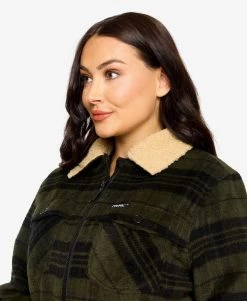 Lumber Jacket Women Black/Dark Olive -Women's clothing 10496 4183 image 3