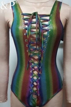 Summer Musical Festival Rave Wear Clothes Outfits Gear Sexy Silver Holographic Lace Up Bodysuit Hologram Women Jumpsuit 15 Summer Musical Festival Rave Wear Clothes Outfits Gear Sexy Silver Holographic Lace Up Bodysuit Hologram Women Jumpsuit -Women's clothing 13389111787599 5