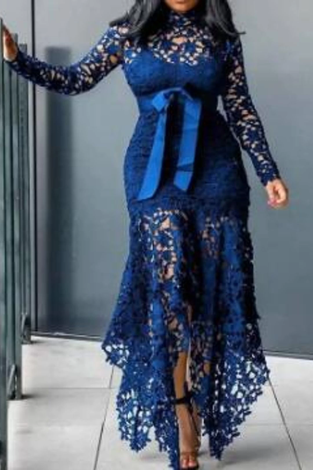 Women Spaghetti Straps Lace Mesh Patchwork Jumpsuit 4 Women Spaghetti Straps Lace Mesh Patchwork Jumpsuit - Image 2