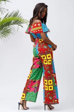 Women Jumpsuit Ruffle Off-Shoulder Long Ankara Jumpsuit -Women's clothing 14903521411139 6