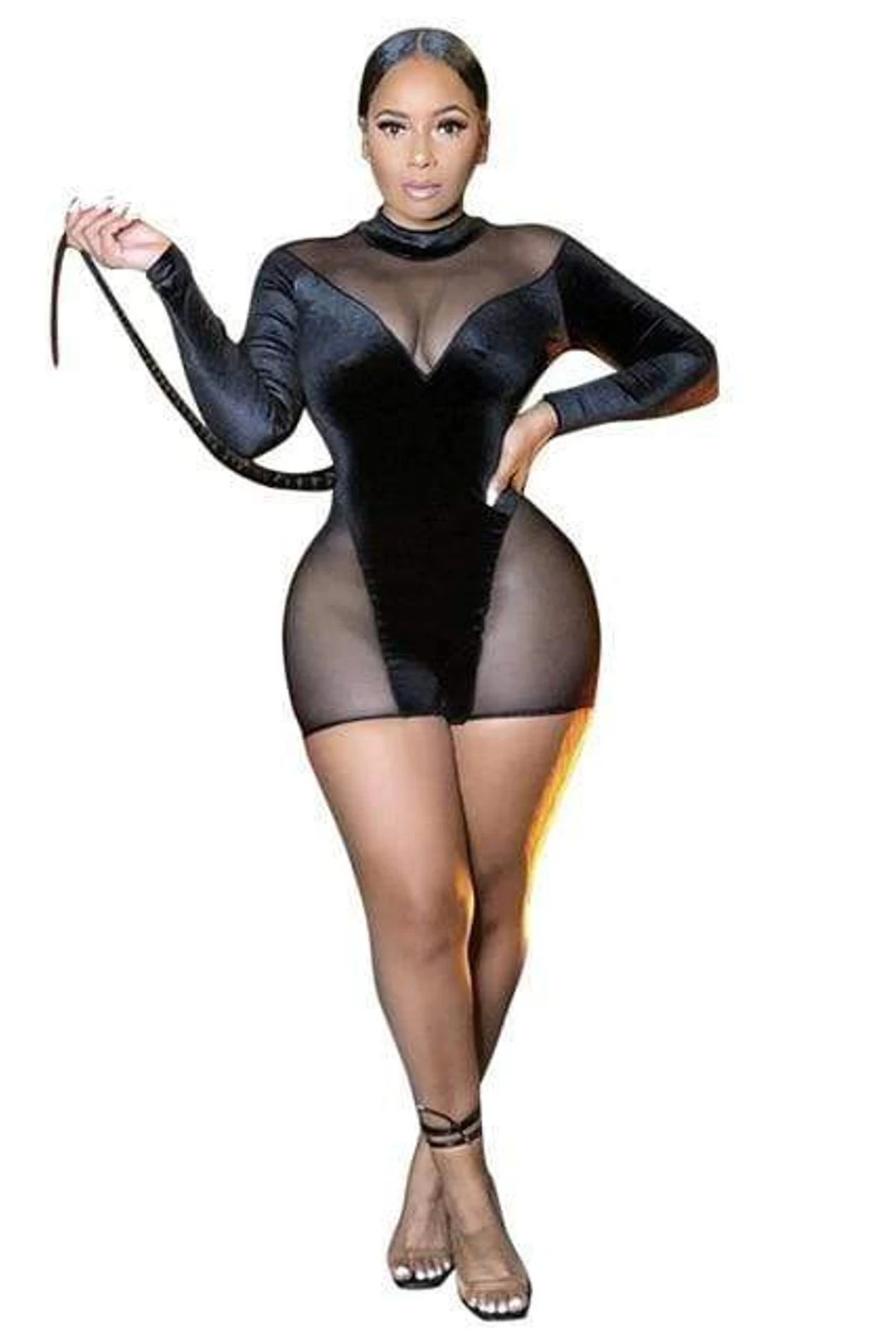 Women Sexy Sheer Mesh Patchwork Jumpsuit 6 Women Sexy Sheer Mesh Patchwork Jumpsuit - Image 4