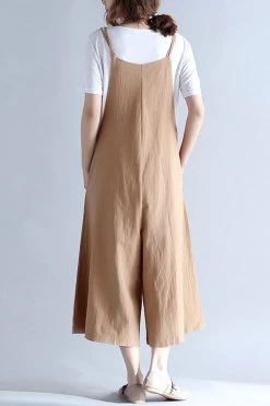 FantasyLinen Linen Casual Loose Overalls, Cotton Plus Size Jumpsuits For Women P10010 -Women's clothing 1665502248999 4