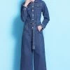 Women Long Sleeve Loose Long Pants Denim Jumpsuit -Women's clothing 17168562192541 1