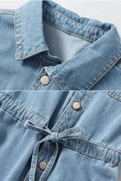 Women Sleeveless Long Pants Denim Jumpsuit -Women's clothing 17168567107741 7