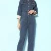 Women Long Sleeve Long Pants Denim Jumpsuit -Women's clothing 17168570482845 1
