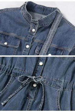 Women Long Sleeve Long Pants Denim Jumpsuit -Women's clothing 17168571728029 5