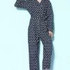 Women Long Sleeve Long Pants Double-Breasted Letter Print Denim Jumpsuit -Women's clothing 17168585654429 1