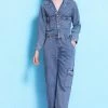 Women Casual Retro Loose One Piece Coverall Long Pants Denim Jumpsuits -Women's clothing 17168607576221 1