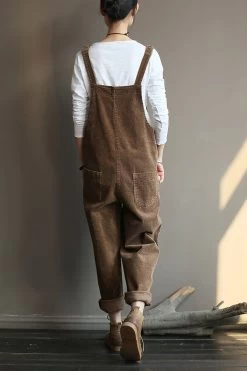 Wide Leg Corduroy Overalls For Women/Casual Jumpsuit/Winter And Spring Jumpsuit, Blue And Beige Color Overalls Fit Summer -Women's clothing 17641492709510 3