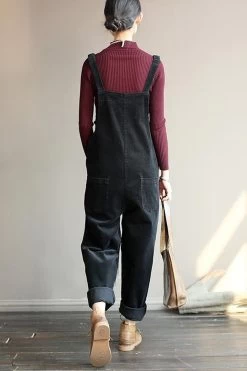 Wide Leg Corduroy Overalls For Women/Casual Jumpsuit/Winter And Spring Jumpsuit, Blue And Beige Color Overalls Fit Summer -Women's clothing 17641511125126 10