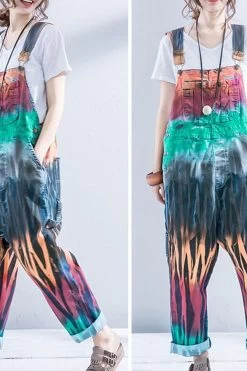 Casual Women Colorful Denim Jumpsuits Overalls Dungarees -Women's clothing 25506702606 3