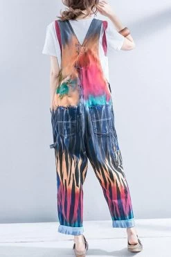 Casual Women Colorful Denim Jumpsuits Overalls Dungarees -Women's clothing 25506707150 5