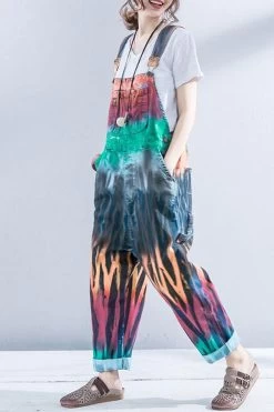 Casual Women Colorful Denim Jumpsuits Overalls Dungarees -Women's clothing 25506707470 4