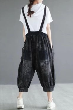 Women Color Spliced Plaid Jumpsuits Dungarees -Women's clothing 27984720756798 8