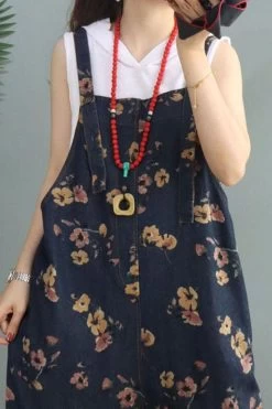 Women Denim Floral Print Pocket Jumpsuits Dungarees 26 Women Denim Floral Print Pocket Jumpsuits Dungarees -Women's clothing 28020054851646 12