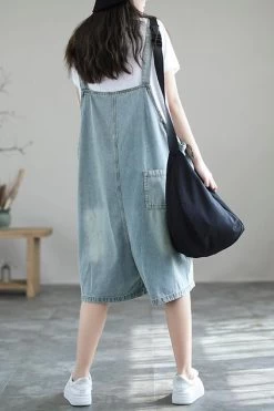 Women Denim Casual Summer Drawstring Jumpsuits Dungarees -Women's clothing 28061748527166 6
