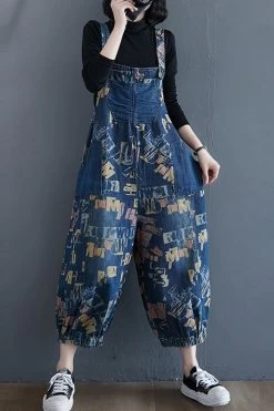 Heart At Lost Denim Overalls Women Jumpsuit