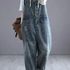Cotton Women Breasted Casual Hole Jumpsuits Dungarees -Women's clothing 28237461553214 1