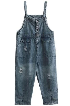 Cotton Women Breasted Casual Hole Jumpsuits Dungarees 15 Cotton Women Breasted Casual Hole Jumpsuits Dungarees -Women's clothing 28237461618750 7