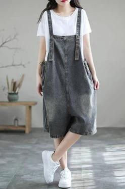 Women Denim Casual Summer Drawstring Jumpsuits Dungarees -Women's clothing 28282939441214 3