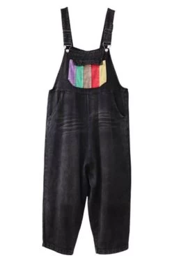 Women Patchwork Denim Cotton Casual Jumpsuits Dungarees -Women's clothing 28300386238526 11