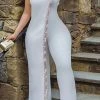 Women Irregular One Shoulder Jumpsuit Solid Sequined Detail Party Club Overalls Jumpsuits -Women's clothing 28322237743206 1