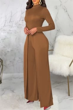 Mock Neck Splicing Fashion Women Jumpsuit 27 Mock Neck Splicing Fashion Women Jumpsuit -Women's clothing 28368806346810 8