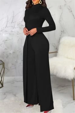 Mock Neck Splicing Fashion Women Jumpsuit 28 Mock Neck Splicing Fashion Women Jumpsuit -Women's clothing 28368806379578 9