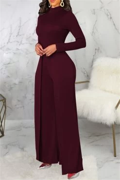 Mock Neck Splicing Fashion Women Jumpsuit 29 Mock Neck Splicing Fashion Women Jumpsuit -Women's clothing 28368806412346 10