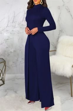 Mock Neck Splicing Fashion Women Jumpsuit 30 Mock Neck Splicing Fashion Women Jumpsuit -Women's clothing 28368806445114 11