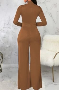 Mock Neck Splicing Fashion Women Jumpsuit 33 Mock Neck Splicing Fashion Women Jumpsuit -Women's clothing 28368806543418 14