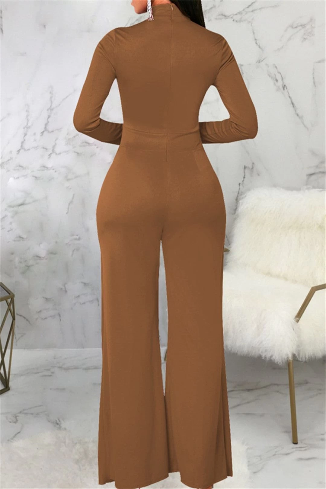 Mock Neck Splicing Fashion Women Jumpsuit 16 Mock Neck Splicing Fashion Women Jumpsuit - Image 14