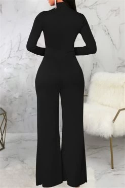 Mock Neck Splicing Fashion Women Jumpsuit 34 Mock Neck Splicing Fashion Women Jumpsuit -Women's clothing 28368806576186 15