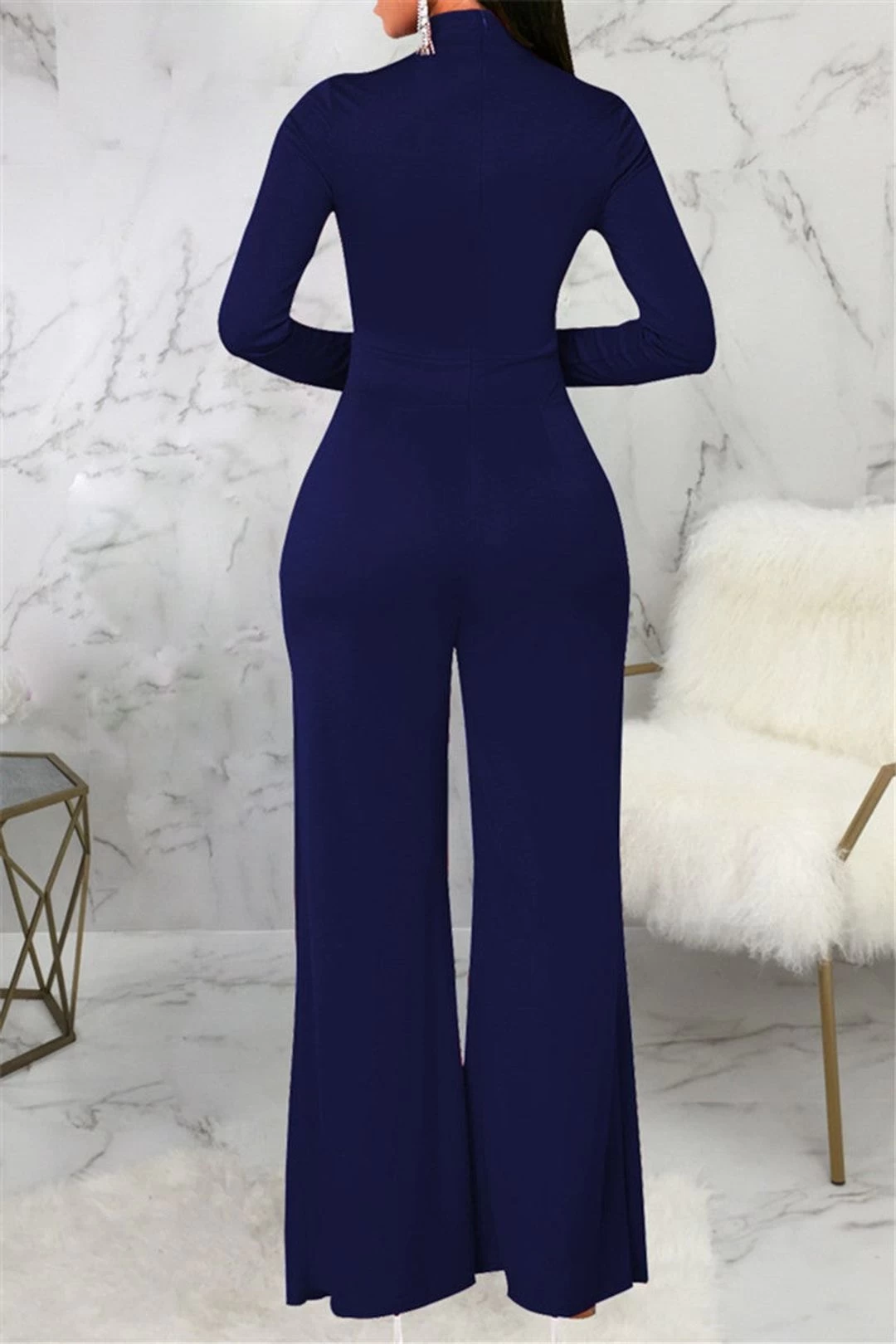 Mock Neck Splicing Fashion Women Jumpsuit 19 Mock Neck Splicing Fashion Women Jumpsuit - Image 17