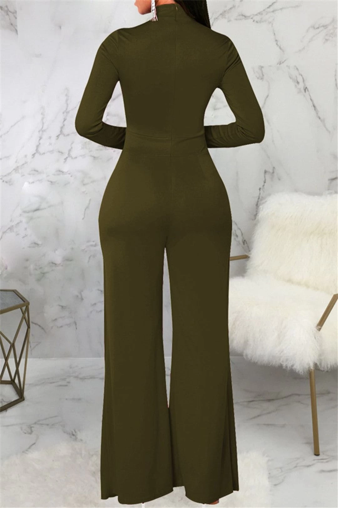 Mock Neck Splicing Fashion Women Jumpsuit 20 Mock Neck Splicing Fashion Women Jumpsuit - Image 18