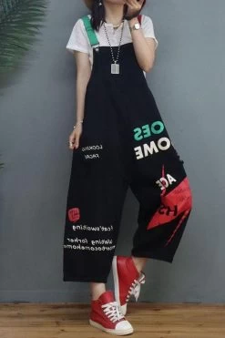 Denim Hole Letter Women Casual Pocket Jumpsuits Dungarees -Women's clothing 28430601027646 3