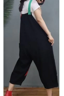 Denim Hole Letter Women Casual Pocket Jumpsuits Dungarees -Women's clothing 28430601060414 5