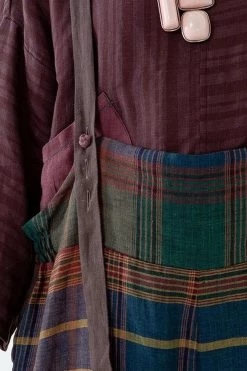 Women Plaid Pocket Linen Loose Button Casual Jumpsuits Dungarees -Women's clothing 28505391956030 8