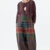 Women Plaid Pocket Linen Loose Button Casual Jumpsuits Dungarees -Women's clothing 28505392152638 1