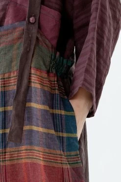 Women Plaid Pocket Linen Loose Button Casual Jumpsuits Dungarees -Women's clothing 28505392316478 9