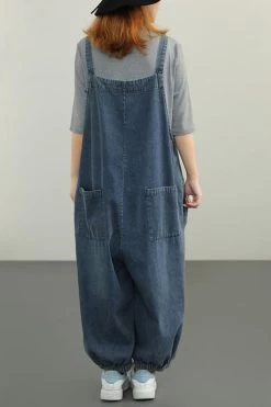 Denim Cotton Women Button Pocket Casual Lantern Jumpsuits 15 Denim Cotton Women Button Pocket Casual Lantern Jumpsuits -Women's clothing 28590602190910 5