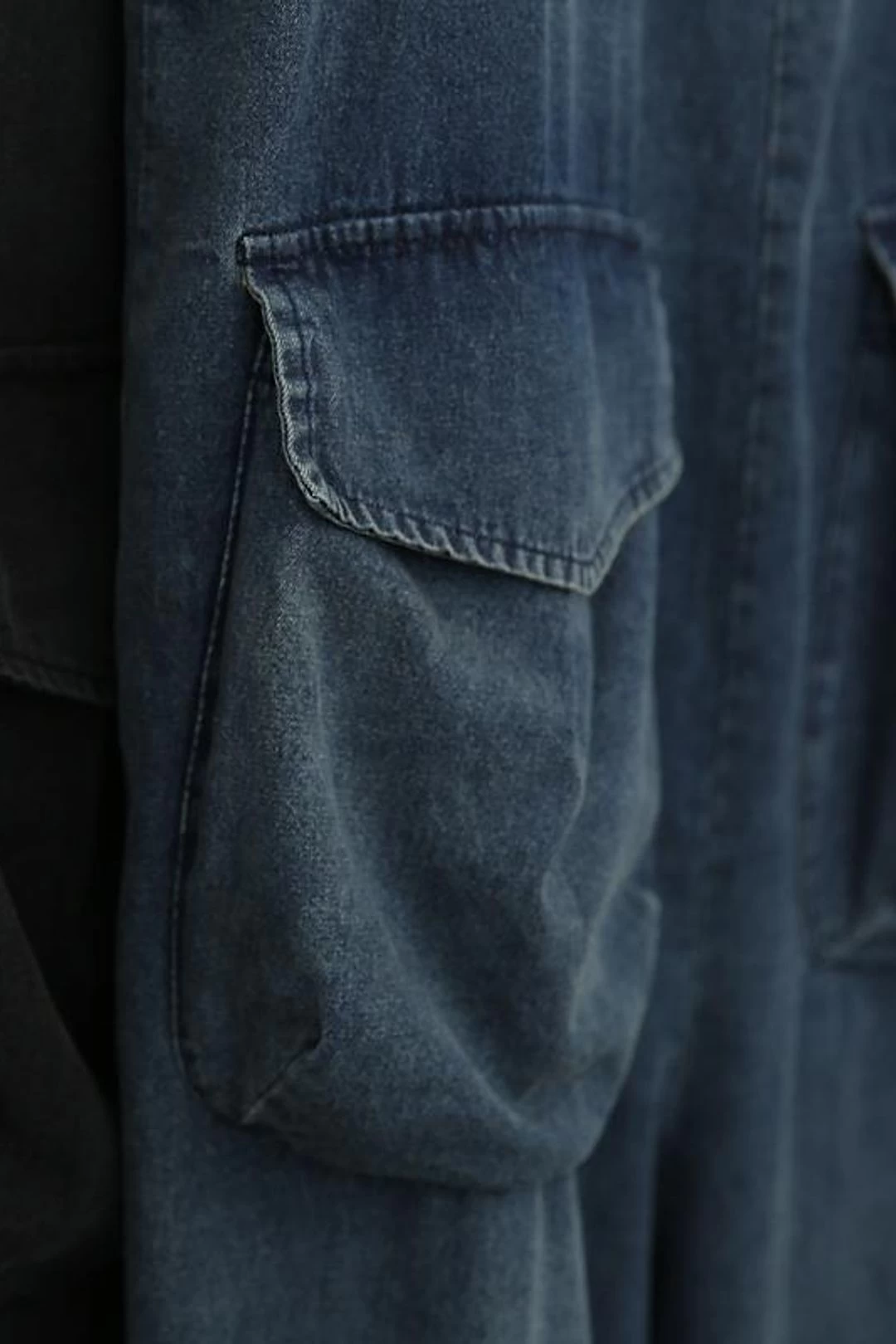 Denim Cotton Women Button Pocket Casual Lantern Jumpsuits 8 Denim Cotton Women Button Pocket Casual Lantern Jumpsuits - Image 6