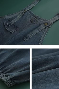 Denim Cotton Women Button Pocket Casual Lantern Jumpsuits 18 Denim Cotton Women Button Pocket Casual Lantern Jumpsuits -Women's clothing 28590602354750 8