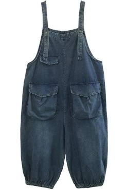 Denim Cotton Women Button Pocket Casual Lantern Jumpsuits 19 Denim Cotton Women Button Pocket Casual Lantern Jumpsuits -Women's clothing 28590602420286 9