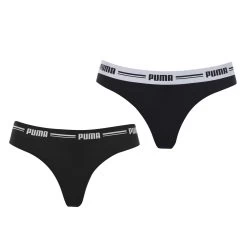 Puma 2 Per Pack Iconic Black Thong