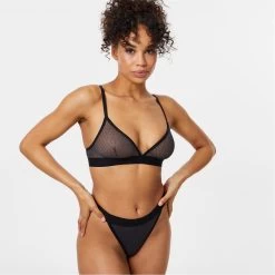 Jack Wills Printed Mesh Triangle Bralette -Women's clothing 42384403 xxl a3