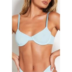 I Saw It First Aqua Sea Ribbed Underwire Bra -Women's clothing 42408718 xxl a4