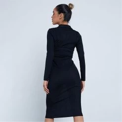 I Saw It First Slinky Rib Collar Bralet Overlay Midi Dress -Women's clothing 42491203 xxl a3