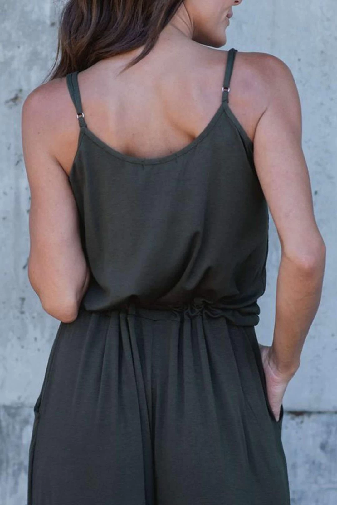 Iyasson Women Spaghetti Strap Stretchy Wide Leg Jumpsuit 5 Iyasson Women Spaghetti Strap Stretchy Wide Leg Jumpsuit - Image 4