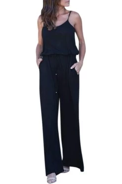 Iyasson Women Spaghetti Strap Stretchy Wide Leg Jumpsuit 27 Iyasson Women Spaghetti Strap Stretchy Wide Leg Jumpsuit -Women's clothing 4577375715370 7